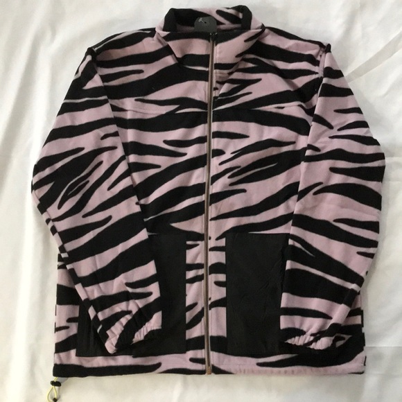 Levi's Skateboarding Mock Neck Zip Fleece Zebra Animal Print Lavendar Size M NWT - Picture 9 of 13